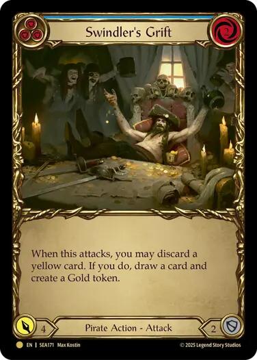 Swindler's Grift (Blue) (Treasure) [SEA171] (High Seas)  Cold Foil | Gamers Paradise