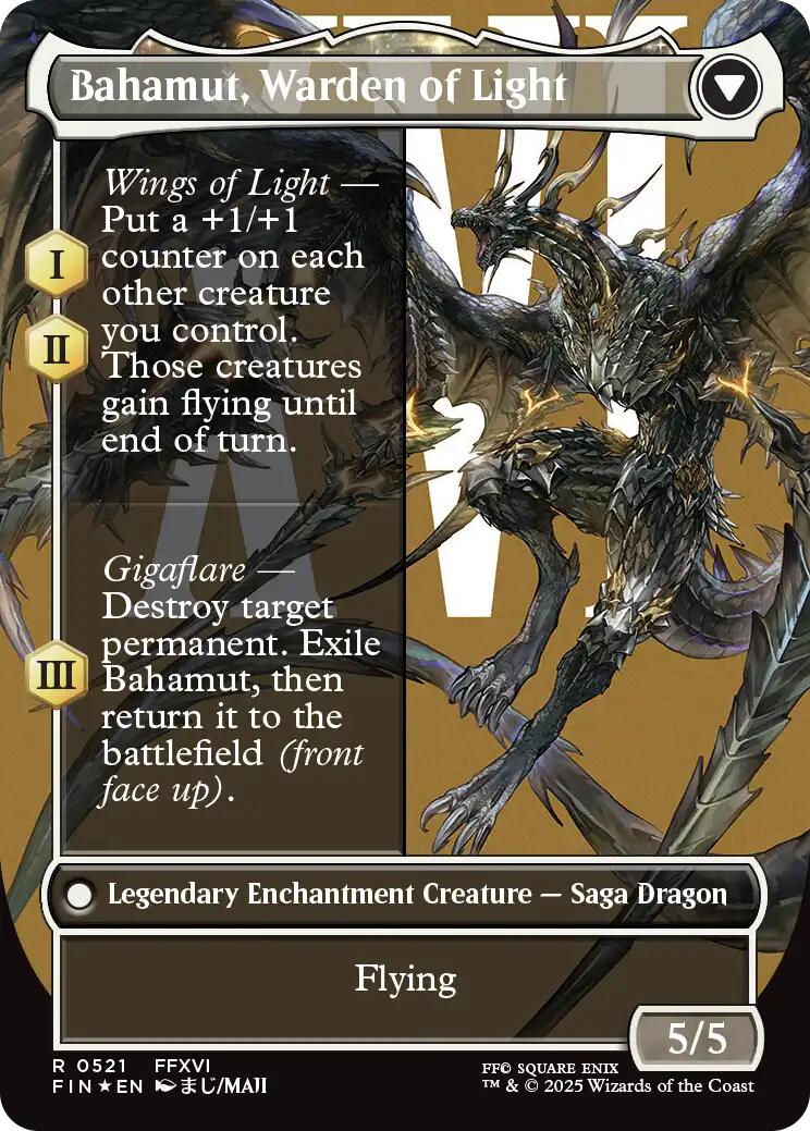 Dion, Bahamut's Dominant // Bahamut, Warden of Light (Borderless) (Surge Foil) [FINAL FANTASY] | Gamers Paradise