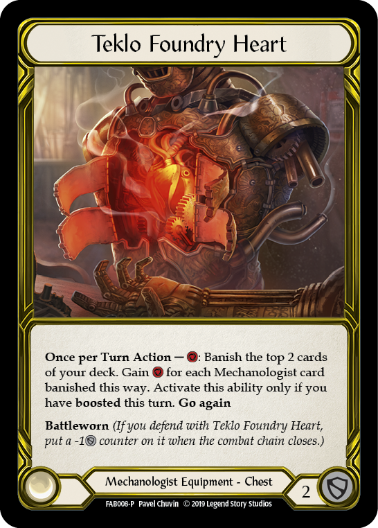 Teklo Foundry Heart [FAB008-P] (Promo)  1st Edition Cold Foil - Golden | Gamers Paradise