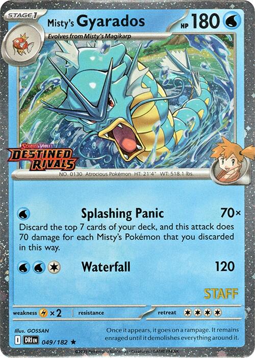 Misty's Gyarados (049/182) (Prerelease Staff) [Scarlet & Violet: Destined Rivals] | Gamers Paradise