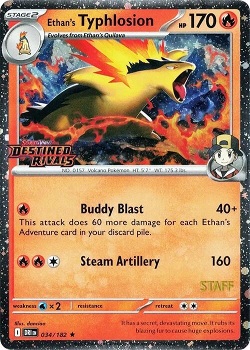 Ethan's Typhlosion (034/182) (Prerelease Staff) [Scarlet & Violet: Destined Rivals] | Gamers Paradise