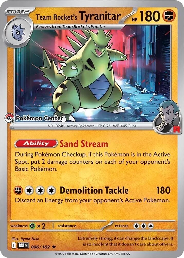 Team Rocket's Tyranitar (096/182) (Pokemon Center Exclusive) [Miscellaneous Cards] | Gamers Paradise