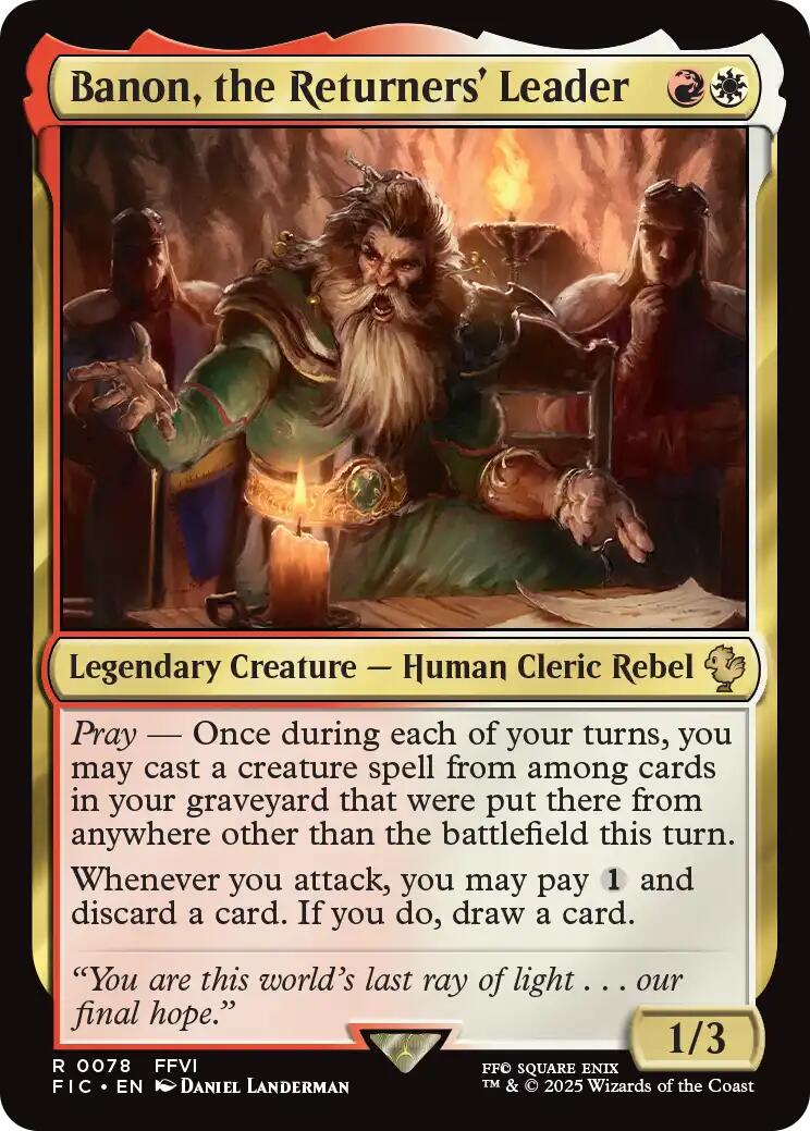 Banon, the Returners' Leader (Surge Foil) [FINAL FANTASY Commander] | Gamers Paradise