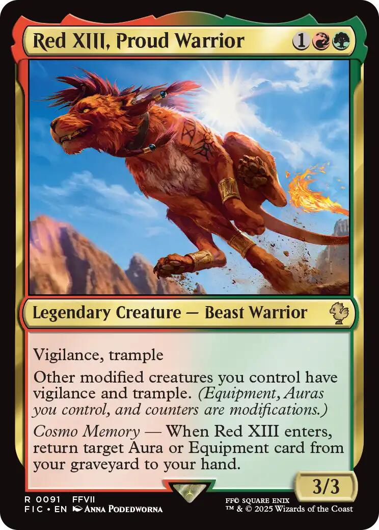 Red XIII, Proud Warrior (Surge Foil) [FINAL FANTASY Commander] | Gamers Paradise