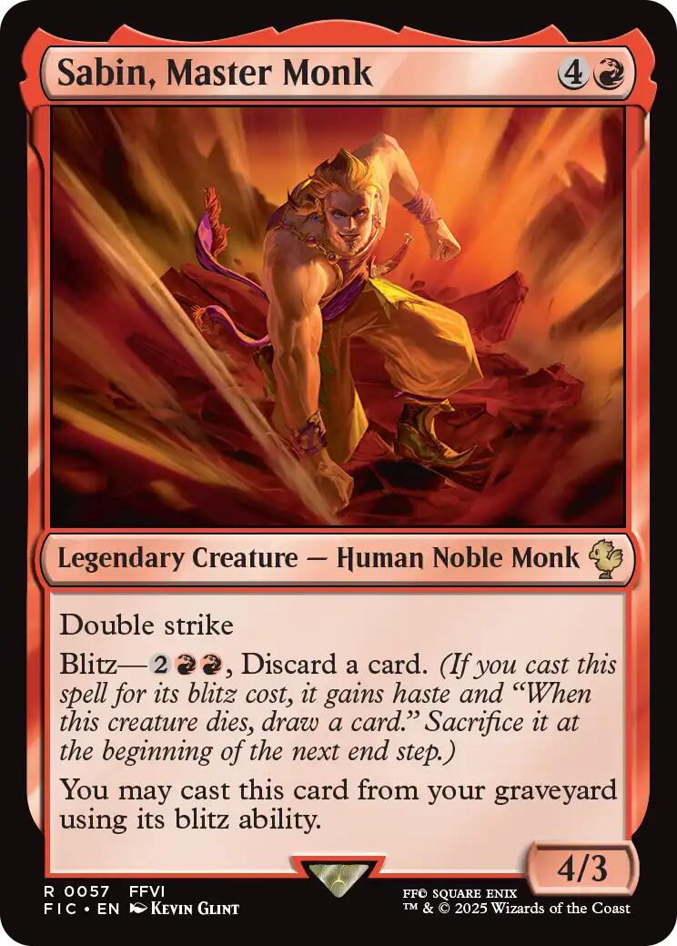 Sabin, Master Monk (Surge Foil) [FINAL FANTASY Commander] | Gamers Paradise