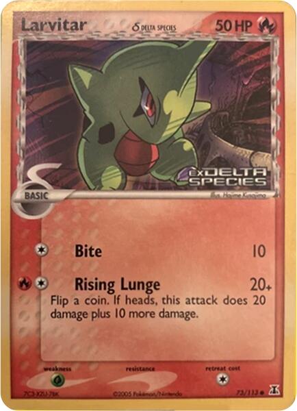 Larvitar (73/113) (Delta Species) (Stamped) [Miscellaneous Cards] | Gamers Paradise