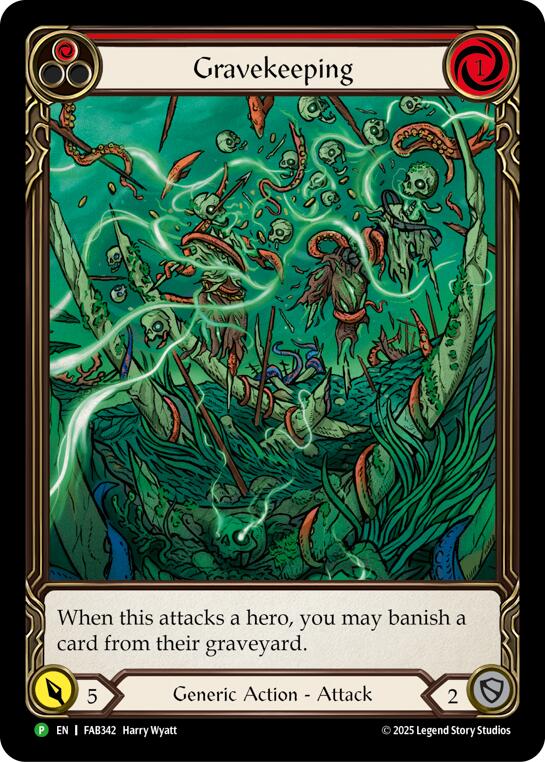 Gravekeeping (Red) [FAB342] (Promo)  Rainbow Foil | Gamers Paradise