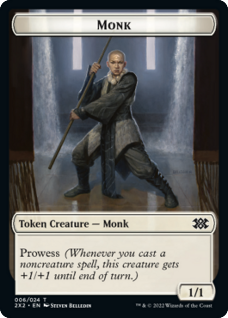 Boar // Monk Double-Sided Token [Double Masters 2022 Tokens] | Gamers Paradise