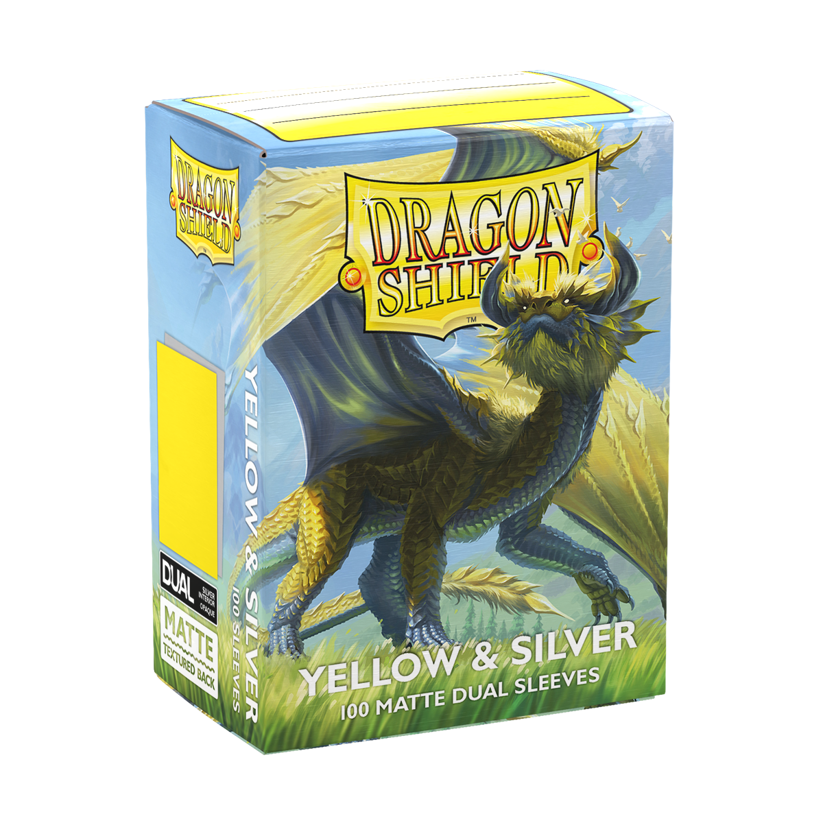 Dragon Shield: Standard 100ct Sleeves - Yellow & Silver (Dual Matte) | Gamers Paradise