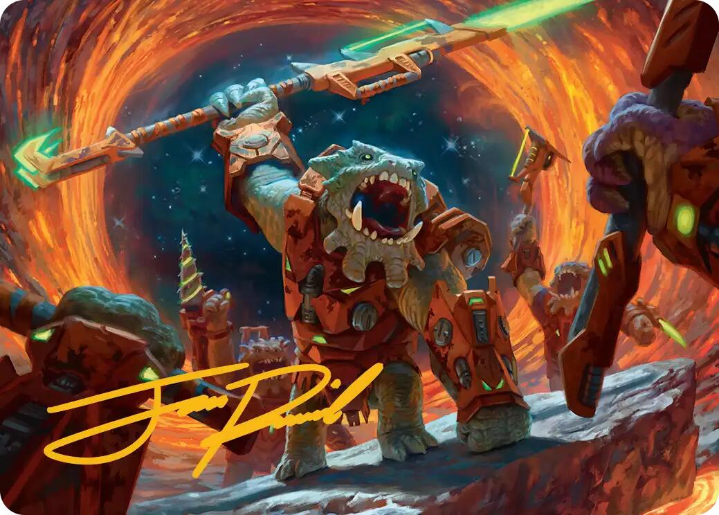 Frontline War-Rager Art Card (Gold-Stamped Signature) [Edge of Eternities Art Series] | Gamers Paradise