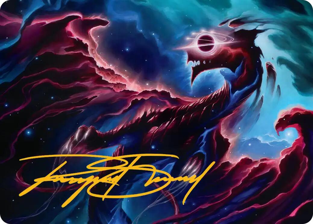Nova Hellkite Art Card (18/54) (Gold-Stamped Signature) [Edge of Eternities Art Series] | Gamers Paradise