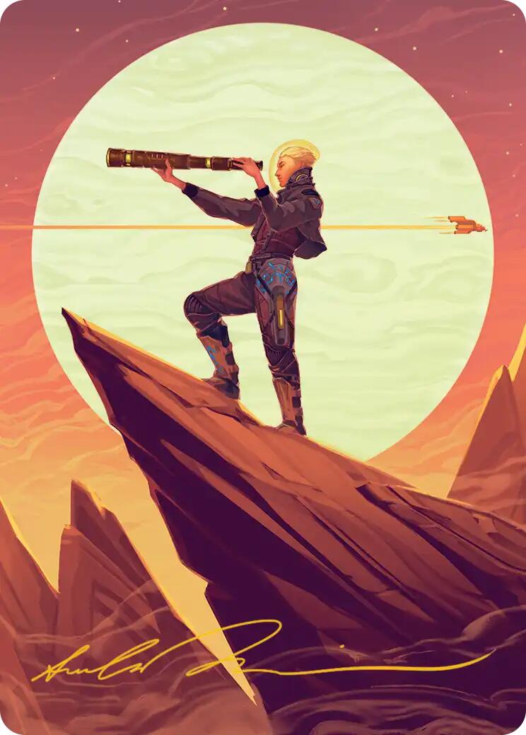 Sami, Wildcat Captain Art Card (Gold-Stamped Signature) [Edge of Eternities Art Series] | Gamers Paradise
