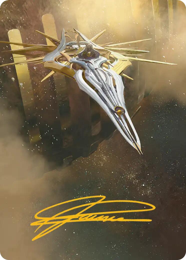 Dawnsire, Sunstar Dreadnought Art Card (Gold-Stamped Signature) [Edge of Eternities Art Series] | Gamers Paradise