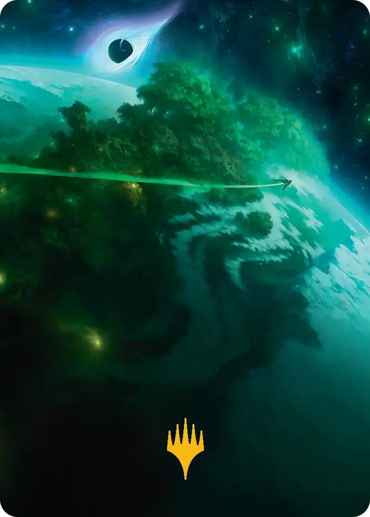 Evendo, Waking Haven Art Card (Gold-Stamped Planeswalker Symbol) [Edge of Eternities Art Series] | Gamers Paradise