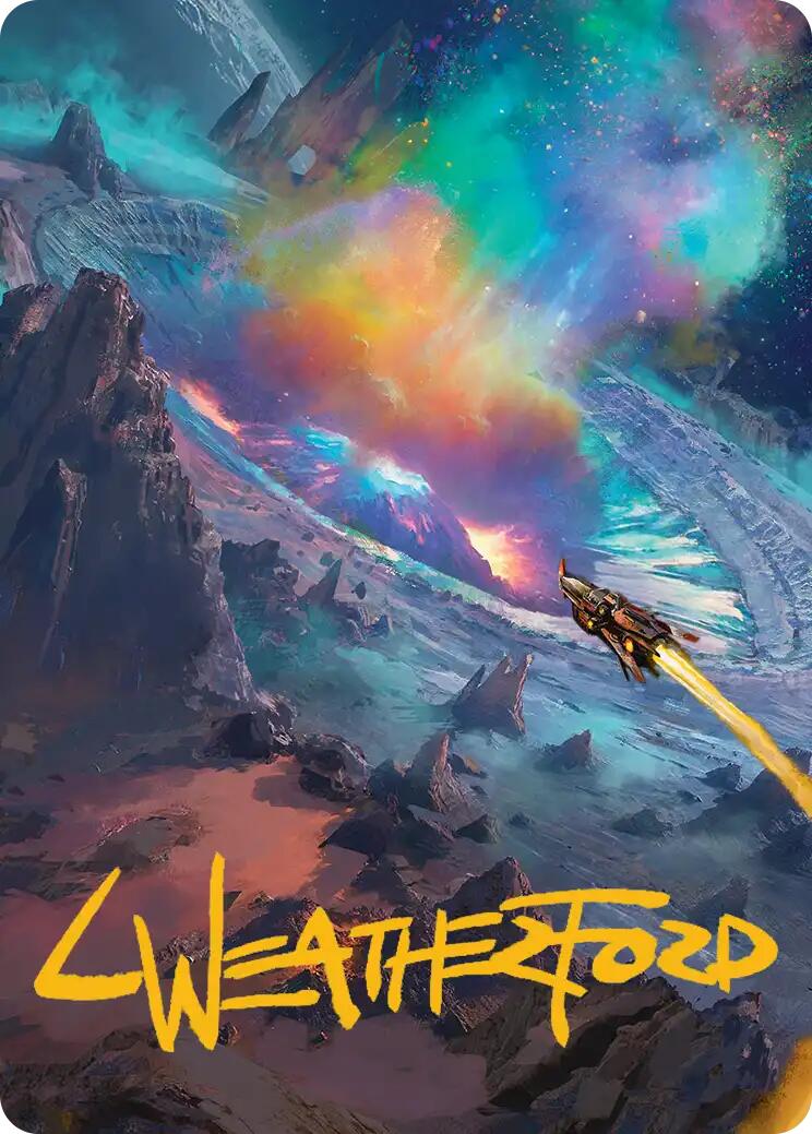 Meteor Crater Art Card (Gold-Stamped Signature) [Edge of Eternities Art Series] | Gamers Paradise