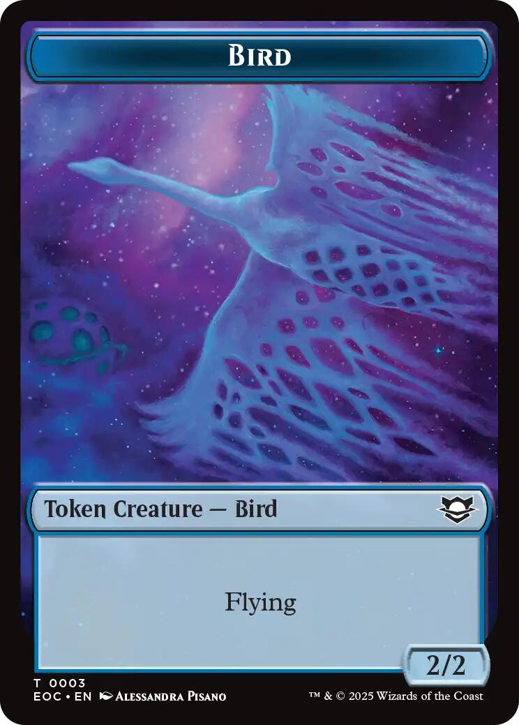 Bird // Golem (0012) Double-Sided Token [Edge of Eternities Commander Tokens] | Gamers Paradise