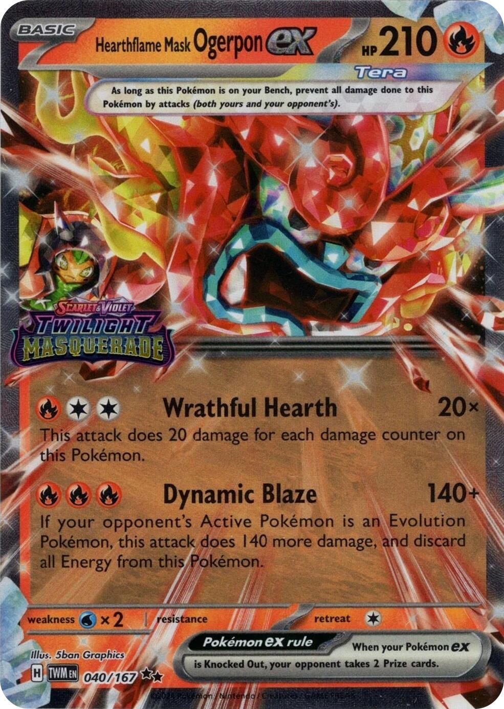 Hearthflame Mask Ogerpon ex (040/167) (Stamped) [Miscellaneous Cards] | Gamers Paradise