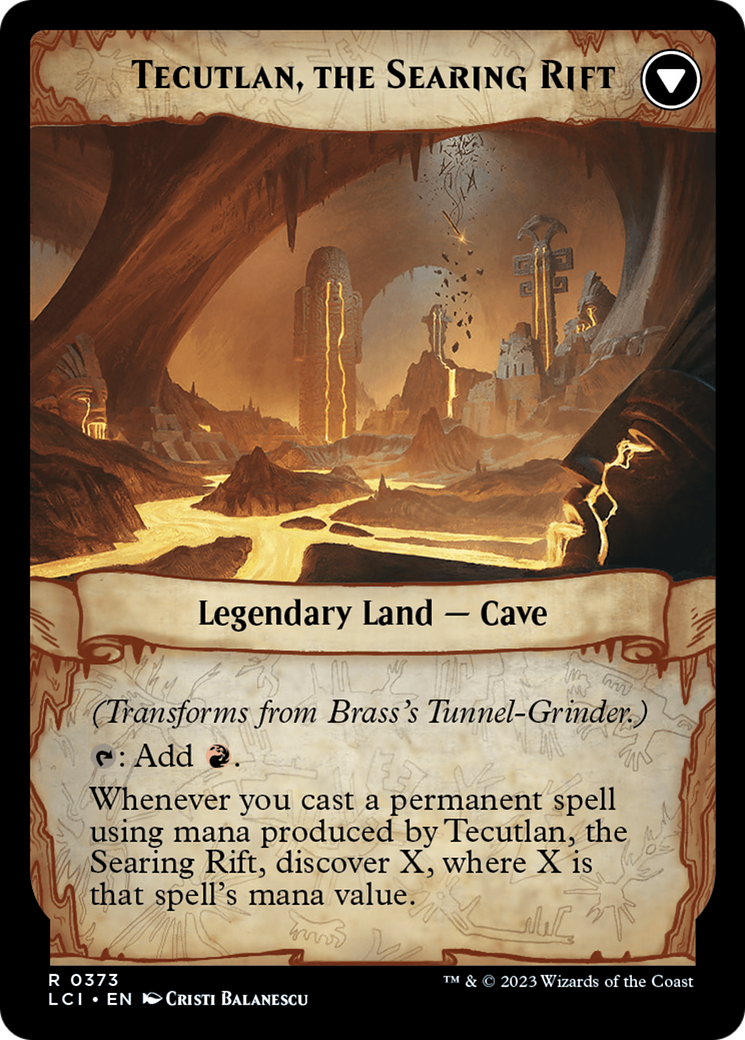 Brass's Tunnel-Grinder // Tecutlan, The Searing Rift (Extended Art) [The Lost Caverns of Ixalan] | Gamers Paradise