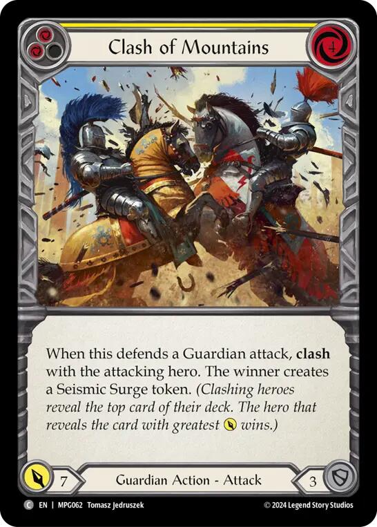 Clash of Mountains (Yellow) [MPG062] (Mastery Pack Guardian)  Rainbow Foil | Gamers Paradise