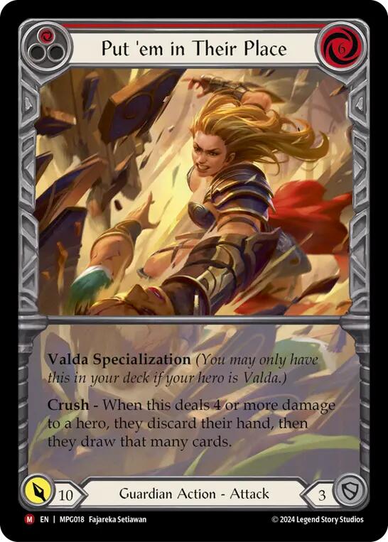 Put 'Em In Their Place (Extended Art) [MPG018] (Mastery Pack Guardian)  Rainbow Foil | Gamers Paradise