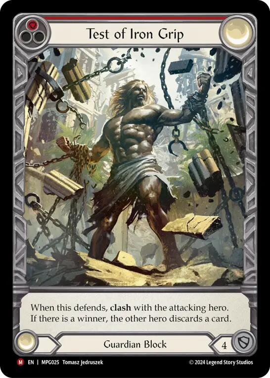 Test of Iron Grip (Extended Art) [MPG025] (Mastery Pack Guardian)  Rainbow Foil | Gamers Paradise