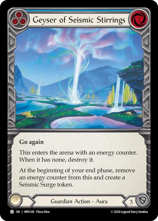 Geyser of Seismic Stirrings (Blue) [MPG105] (Mastery Pack Guardian)  Rainbow Foil | Gamers Paradise