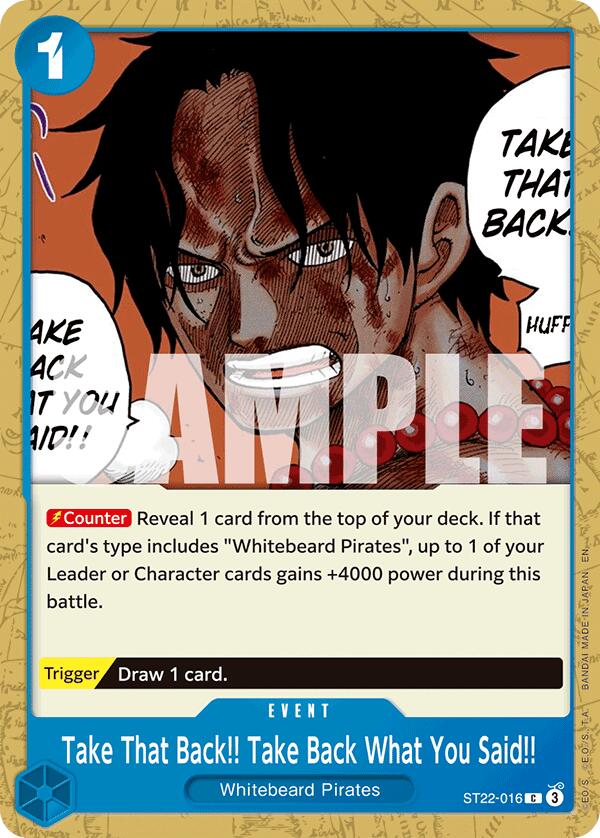 Take That Back!! Take Back What You Said!! [Starter Deck: Ace & Newgate] | Gamers Paradise
