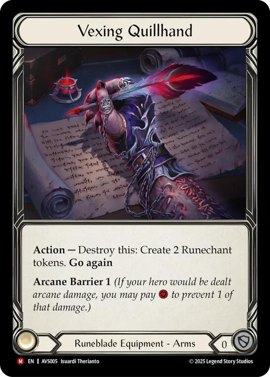 Vexing Quillhand [AVS005] (Armory Deck: Legends Viserai) | Gamers Paradise
