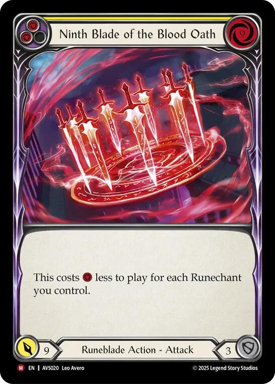 Ninth Blade of the Blood Oath (Yellow) [AVS020] (Armory Deck: Legends Viserai) | Gamers Paradise