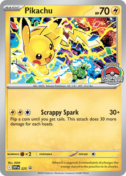 Pikachu (225) (World Championship 2025) [Scarlet & Violet: Black Star Promos] | Gamers Paradise