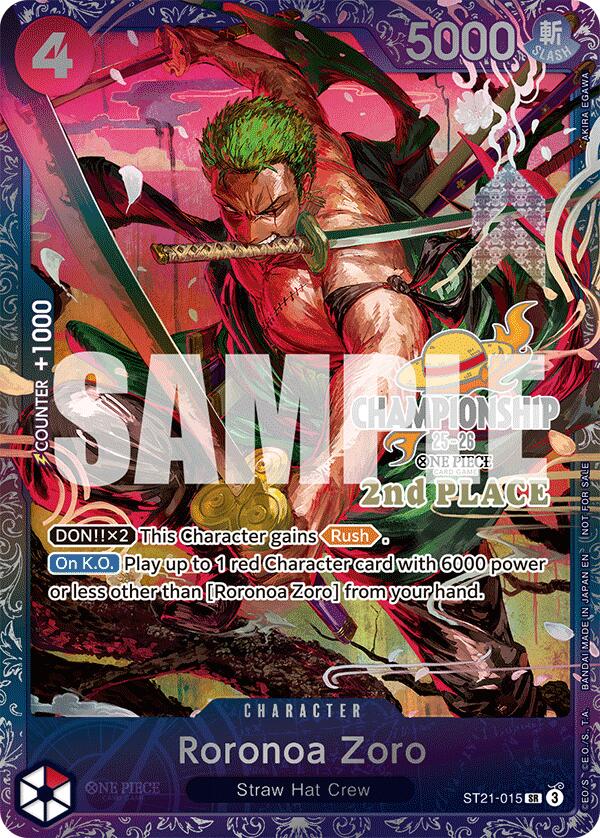 Roronoa Zoro (CS 25-26 2nd Place) [One Piece Promotion Cards] | Gamers Paradise
