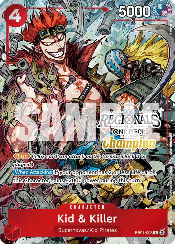 Kid & Killer (Online Regional Champion Card Set 2025 Vol.2) [One Piece Promotion Cards] | Gamers Paradise