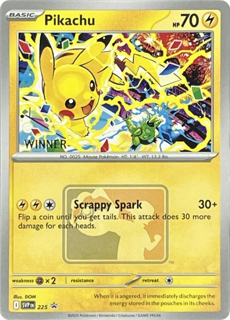 Pikachu (225) (World Championship 2025) [Winner] [Scarlet & Violet: Black Star Promos] | Gamers Paradise