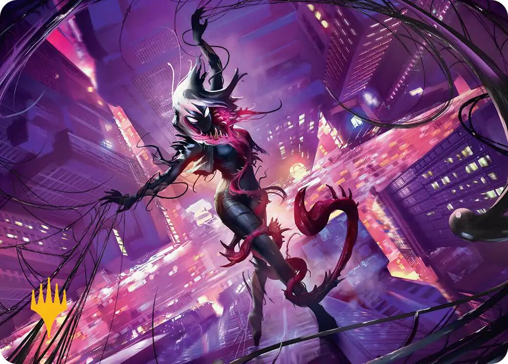Gwenom, Remorseless Art Card (Gold-Stamped Planeswalker Symbol) [Marvel's Spider-Man Art Series] | Gamers Paradise