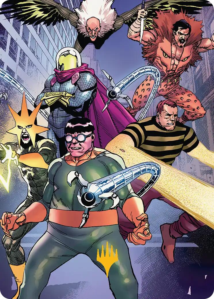 Behold the Sinister Six! Art Card (45/54) (Gold-Stamped Planeswalker Symbol) [Marvel's Spider-Man Art Series] | Gamers Paradise