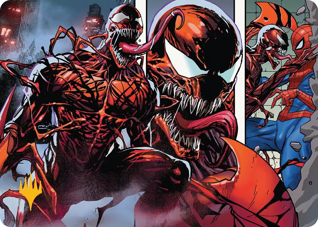 Carnage, Crimson Chaos Art Card (Gold-Stamped Planeswalker Symbol) [Marvel's Spider-Man Art Series] | Gamers Paradise