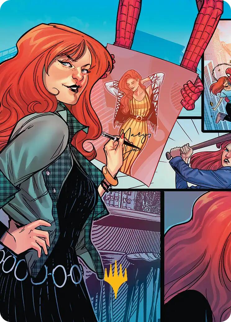 Mary Jane Watson Art Card (Gold-Stamped Planeswalker Symbol) [Marvel's Spider-Man Art Series] | Gamers Paradise