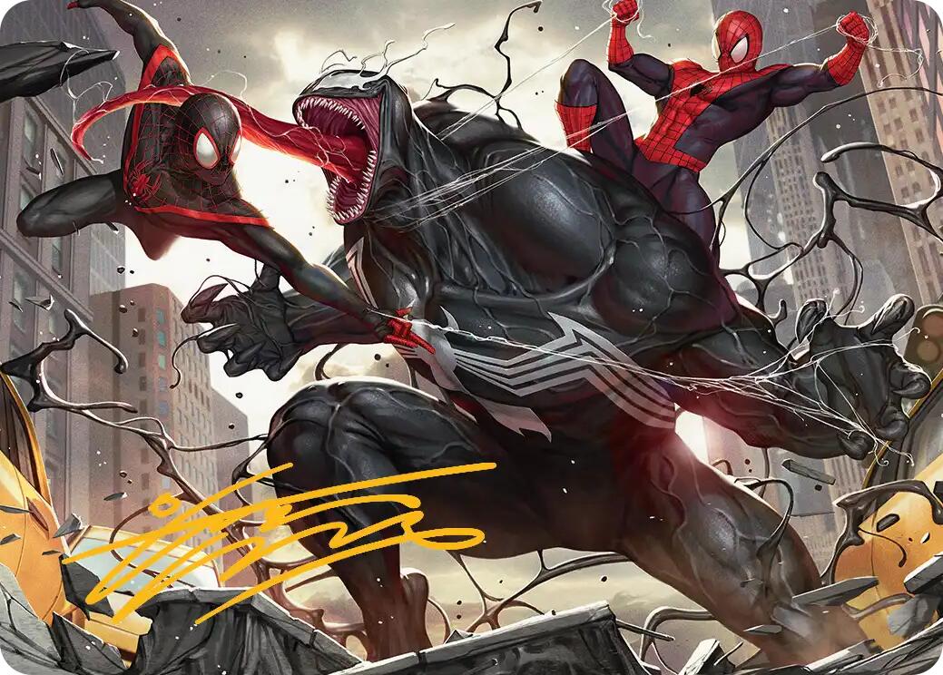 Terrific Team-Up Art Card (Gold-Stamped Signature) [Marvel's Spider-Man Art Series] | Gamers Paradise