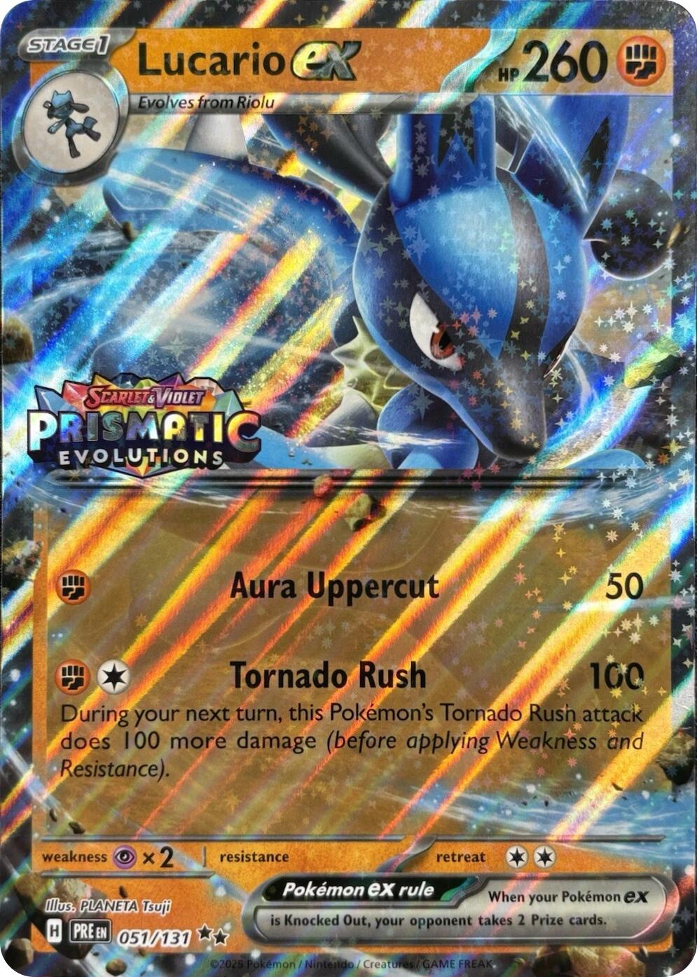 Lucario ex (051/131) (Prismatic Evolutions Stamp) [Miscellaneous Cards] | Gamers Paradise