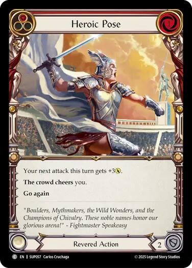 Heroic Pose (Red) [SUP057] (Super Slam)  Rainbow Foil | Gamers Paradise