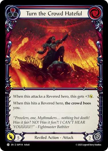 Turn the Crowd Hateful (Red) [SUP114] (Super Slam)  Rainbow Foil | Gamers Paradise
