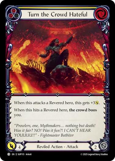 Turn the Crowd Hateful (Yellow) [SUP115] (Super Slam)  Rainbow Foil | Gamers Paradise