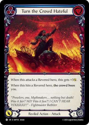 Turn the Crowd Hateful (Blue) [SUP116] (Super Slam)  Rainbow Foil | Gamers Paradise