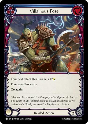 Villainous Pose (Blue) [SUP122] (Super Slam)  Rainbow Foil | Gamers Paradise