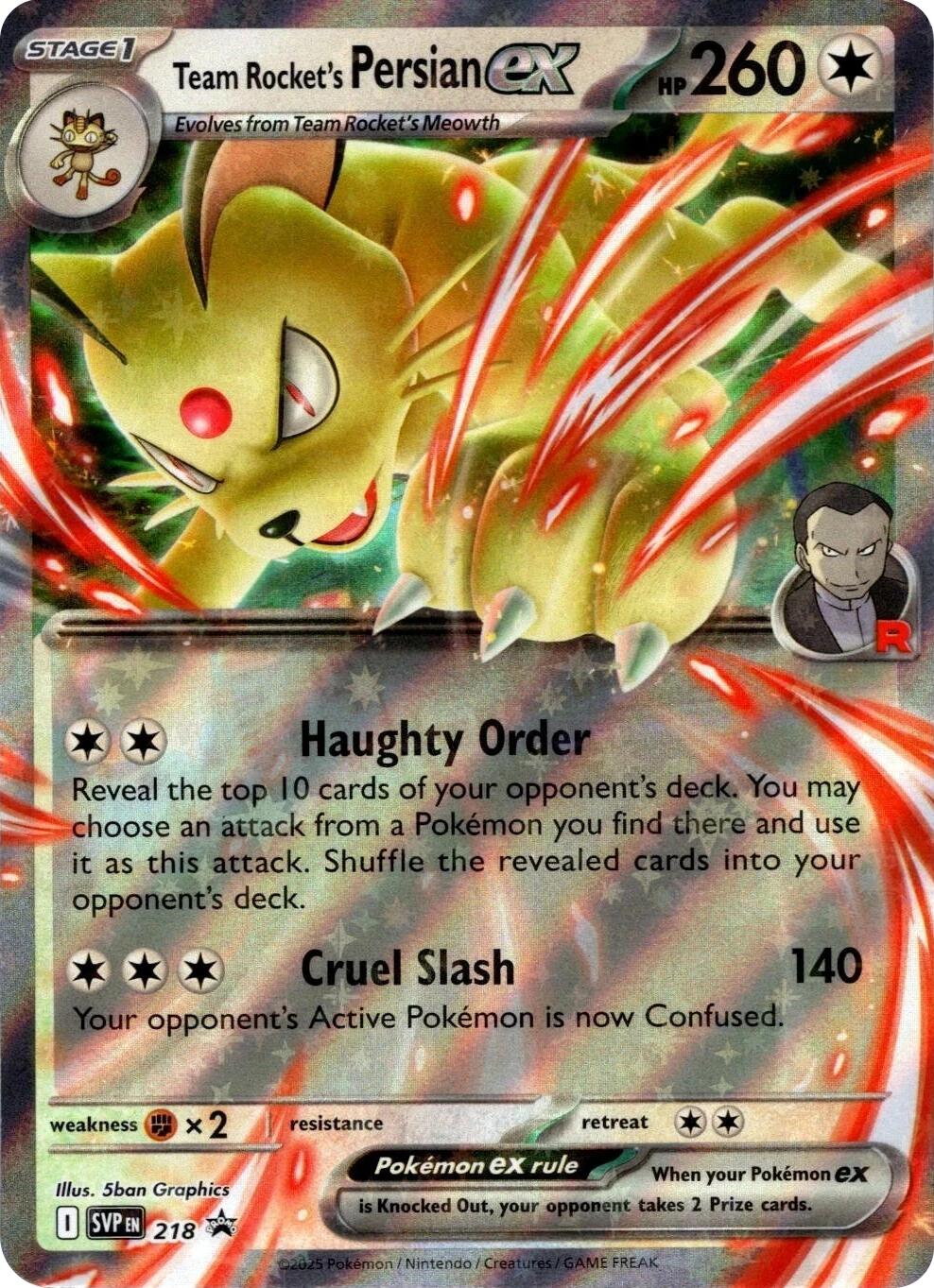 Team Rocket's Persian ex (218) [Scarlet & Violet: Black Star Promos] | Gamers Paradise