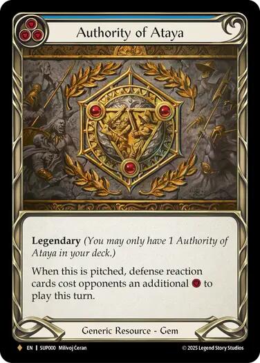 Authority of Ataya (Cold Foil) [SUP000] (Super Slam)  Cold Foil | Gamers Paradise