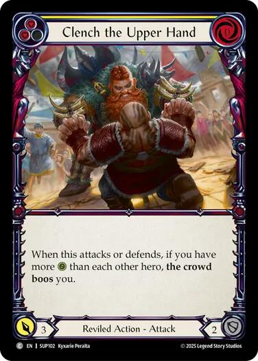 Clench the Upper Hand (Yellow) [SUP102] (Super Slam)  Rainbow Foil | Gamers Paradise
