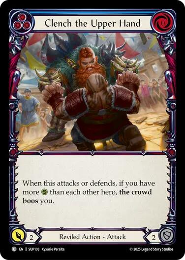 Clench the Upper Hand (Blue) [SUP103] (Super Slam)  Rainbow Foil | Gamers Paradise