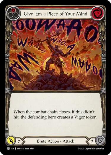 Give 'Em a Piece of Your Mind (Red) [SUP152] (Super Slam)  Rainbow Foil | Gamers Paradise