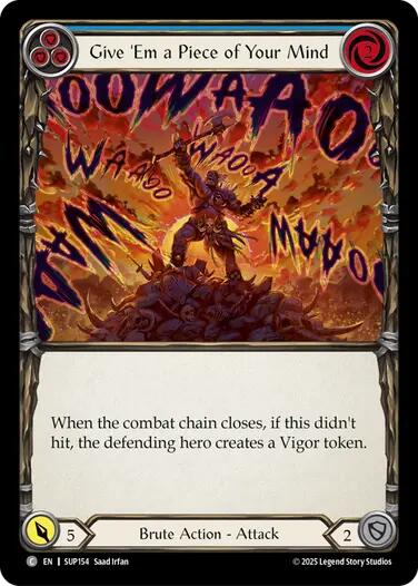 Give 'Em a Piece of Your Mind (Blue) [SUP154] (Super Slam)  Rainbow Foil | Gamers Paradise